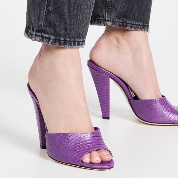 Paris Texas Purple Leather Open Toe Mules (size 40EU/10US) - Picture 2 of 4